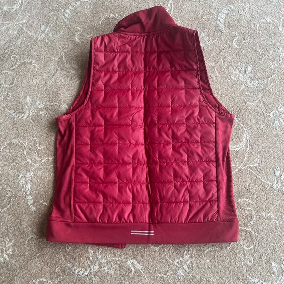 Nike Running Quilted Vest Women's M Red Therma-fit Hybrid Full Zip - Picture 7 of 10